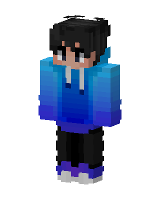 Blue Gradient Hoodie skin, 3D preview