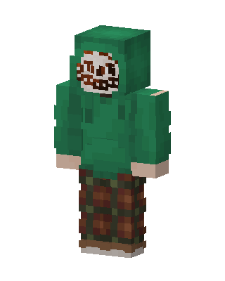 Green Hoodie Boy skin, 3D preview