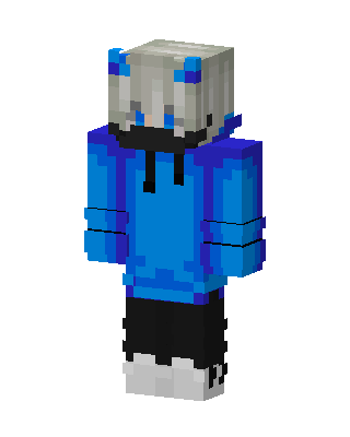 Blue Hoodie Kid skin, 3D preview