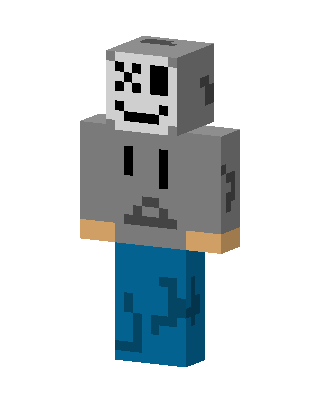 Masked Hoodie Guy skin, 3D preview