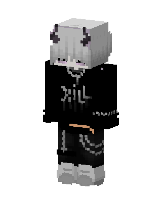 Black Anime Girl skin, 3D preview