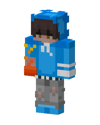 Blue Gamer Boy skin, 3D preview