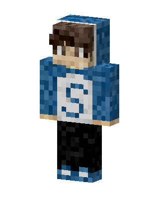 Blue Hoodie Boy skin, 3D preview