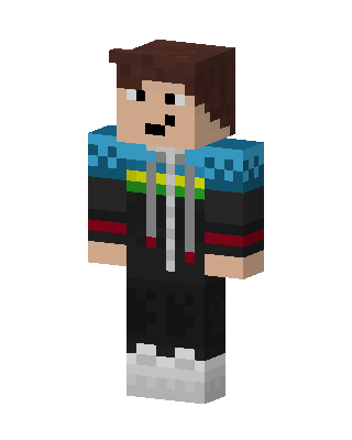 Teal Hoodie Boy skin, 3D preview
