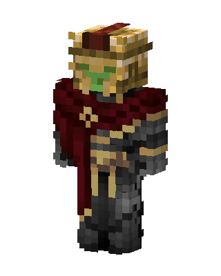 Gold Caped Knight Boy skin, 3D preview