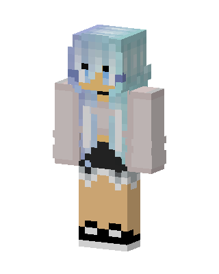 Icy Hair Girl skin, 3D preview