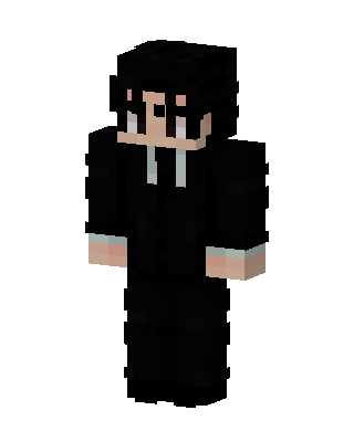 Black Goth Boy skin, 3D preview