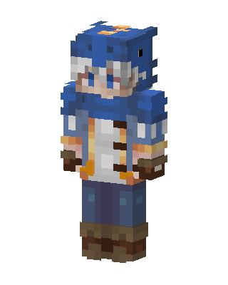 Shark Hoodie Adventurer skin, 3D preview