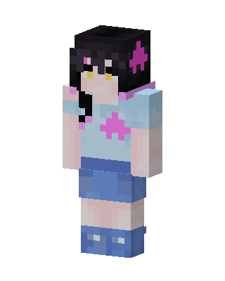 Pink Star Girl skin, 3D preview