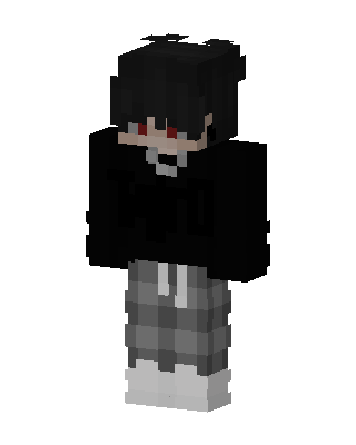 Black Emo Boy skin, 3D preview