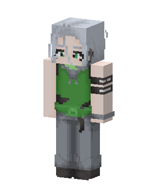 Green Anime Girl skin, 3D preview