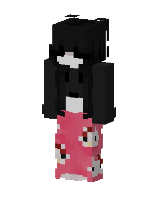 Kitty Pajama Girl skin, 3D preview