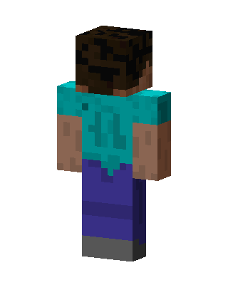 Charred Steve skin, 3D preview