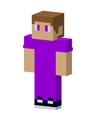 Purple Steve skin, 3D preview