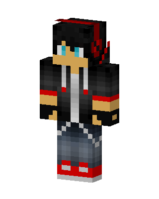 Black Emo Boy skin, 3D preview