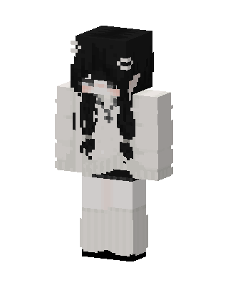 Monochrome Goth Girl skin, 3D preview