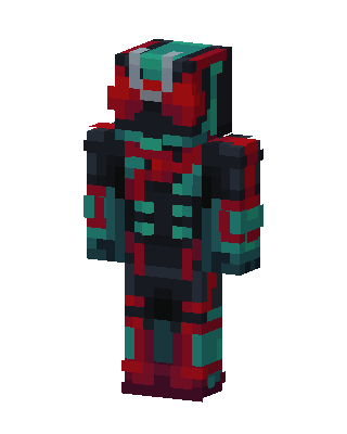 Crimson Teal Rider skin, 3D preview