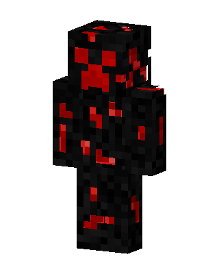 Redstone Creeper skin, 3D preview