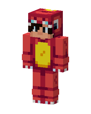 Red Dino Onesie skin, 3D preview