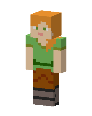 Green Mob Girl skin, 3D preview