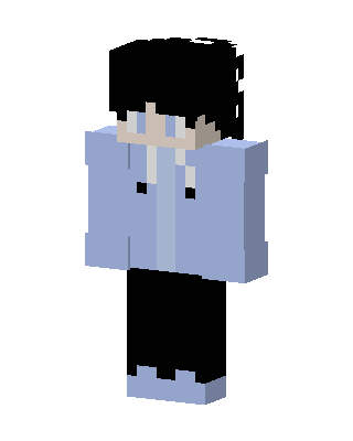 Blue Hoodie Boy skin, 3D preview