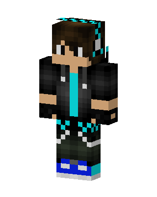 Cyan Headphone Boy skin, 3D preview