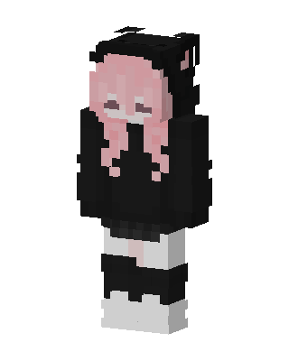 Pink Cat Hoodie skin, 3D preview
