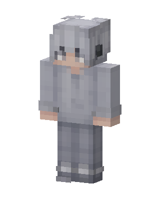 Gray Hoodie Boy skin, 3D preview