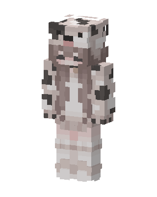 Cow Hoodie Girl skin, 3D preview