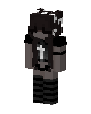 Goth Cross Girl skin, 3D preview