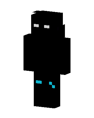 Black Glowing Villain Boy skin, 3D preview