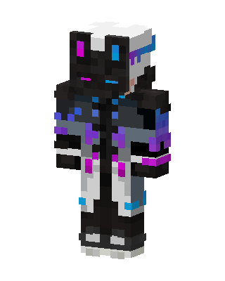 Neon Cyber Wolf Minecraft skin