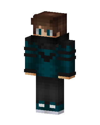 Teal Hoodie Boy skin, 3D preview
