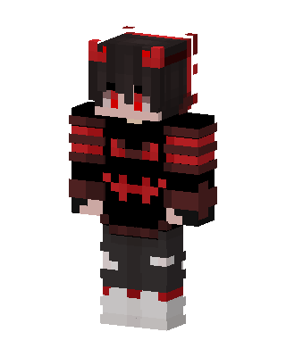 Black Horned Villain Girl skin, 3D preview