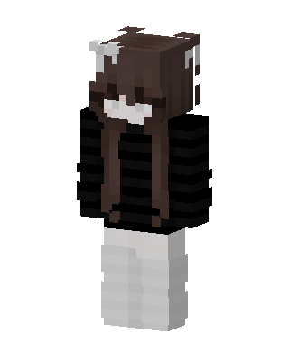 Striped Panda Girl skin, 3D preview