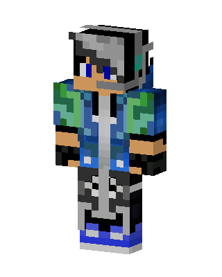 Cyber Hoodie Boy skin, 3D preview