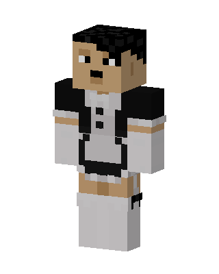 White Player Boy skin, 3D preview