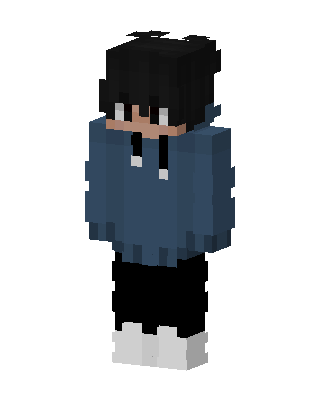 Blue Hoodie Boy skin, 3D preview