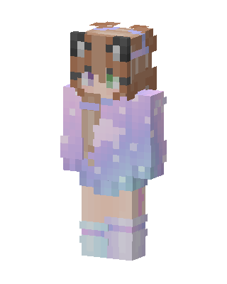 Purple Anime Girl skin, 3D preview