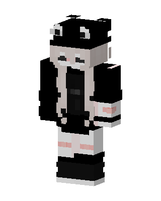 Panda Hoodie Girl skin, 3D preview