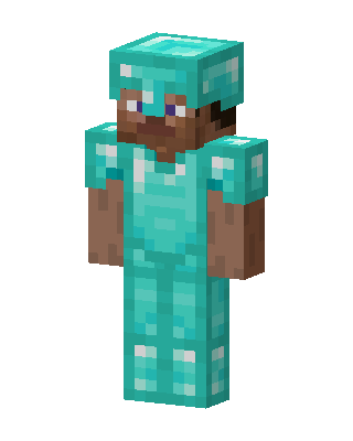 Diamond Armor Steve skin, 3D preview