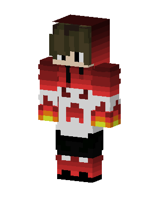 Flame Hoodie Boy skin, 3D preview