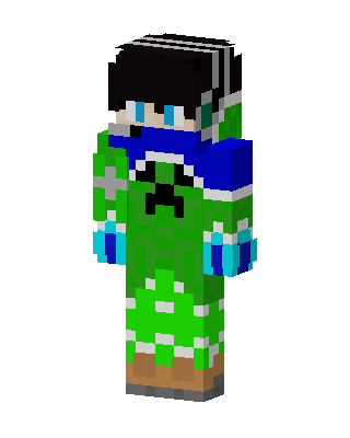 Creeper Hoodie Boy skin, 3D preview