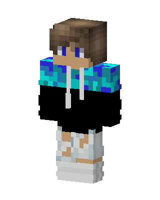 Black Hoodie Boy skin, 3D preview