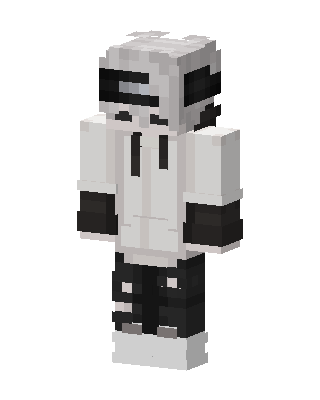 White Masked Gamer Boy skin, 3D preview