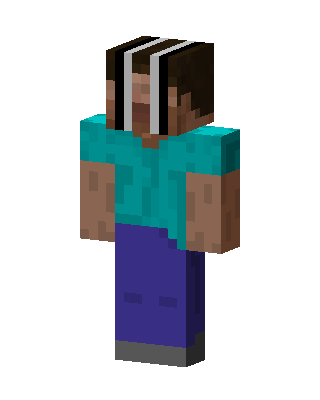 Striped Steve skin, 3D preview