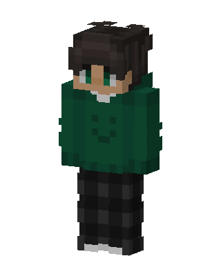 Green Student Boy skin, 3D preview
