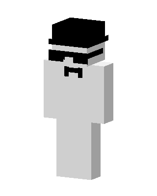 White Fedora Man skin, 3D preview