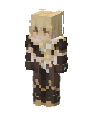 Brown Knight Girl skin, 3D preview