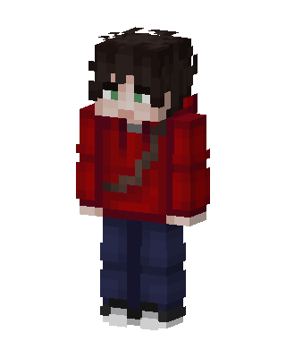 Red Hoodie Boy skin, 3D preview